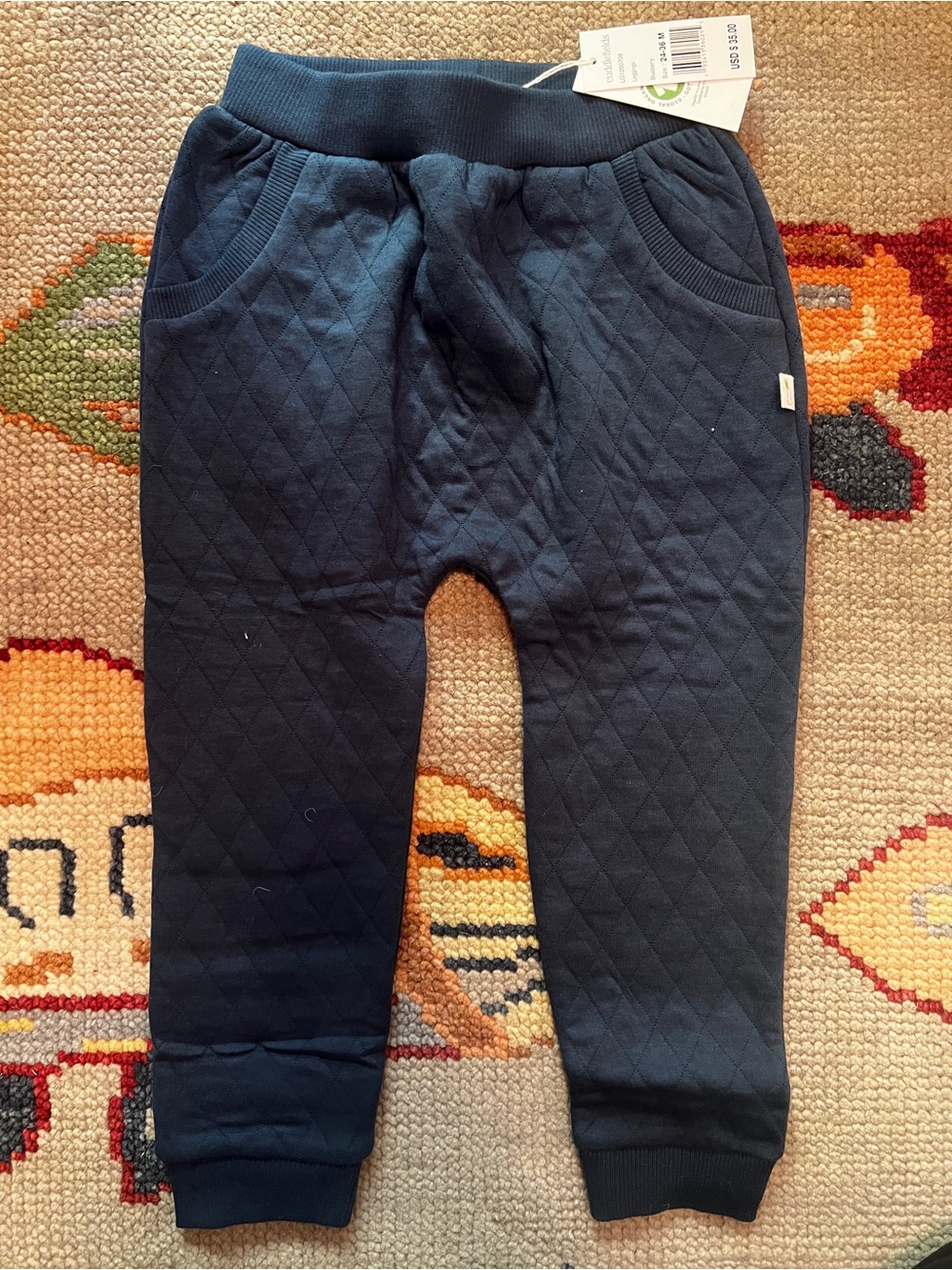 Cuddlefields Kids Quilted Navy Jogger Pants